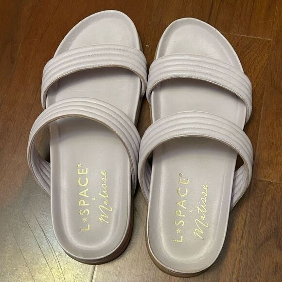 Matisse L Space lavender slide slip on sandals in size 6 - Picture 3 of 4